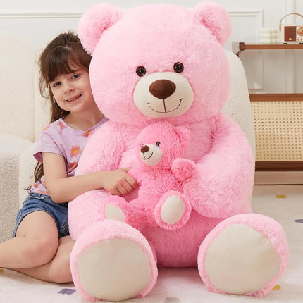 MorisMos Pink Mommy-and-Baby Teddy Bear Plush