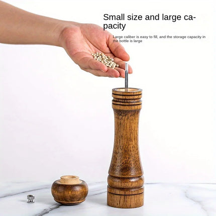 2-Piece Adjustable Wood Pepper Mill Set with Tray