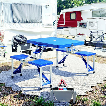 Foldable 4-Seat Outdoor Table and Chair Set