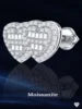 Sterling Silver Moissanite Heart Stud Earrings