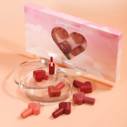 Langmanni Heart-Shaped Lip Gloss Set — 12 Colors