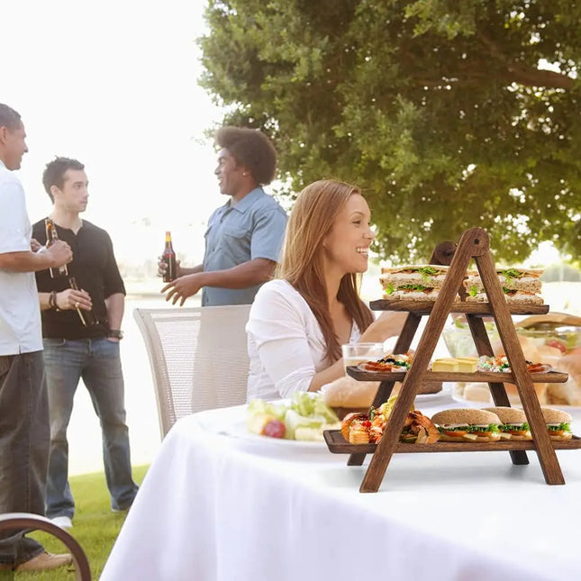 Manspdier 3-Tier Wooden Serving Stand