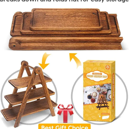 Manspdier 3-Tier Wooden Serving Stand