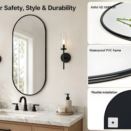 Modern Haven Pill-Shaped Wall Mirror