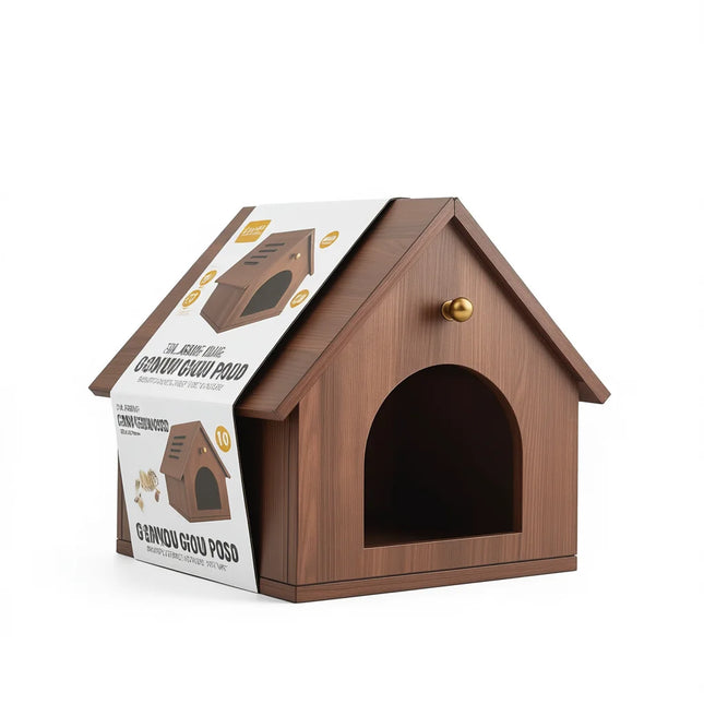 Wooden Indoor Cat House with Ventilated Roof