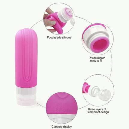 4-Piece 3 oz Silicone Travel Bottle Set