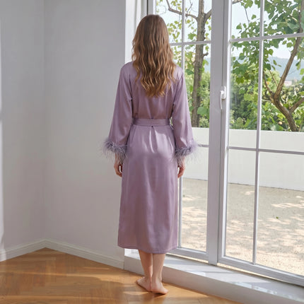 Women’s Acetate V-Neck Color-Block Robe