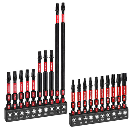 GEINXURN 20-Piece S2 Steel Torx Bit Set (T7–T40)