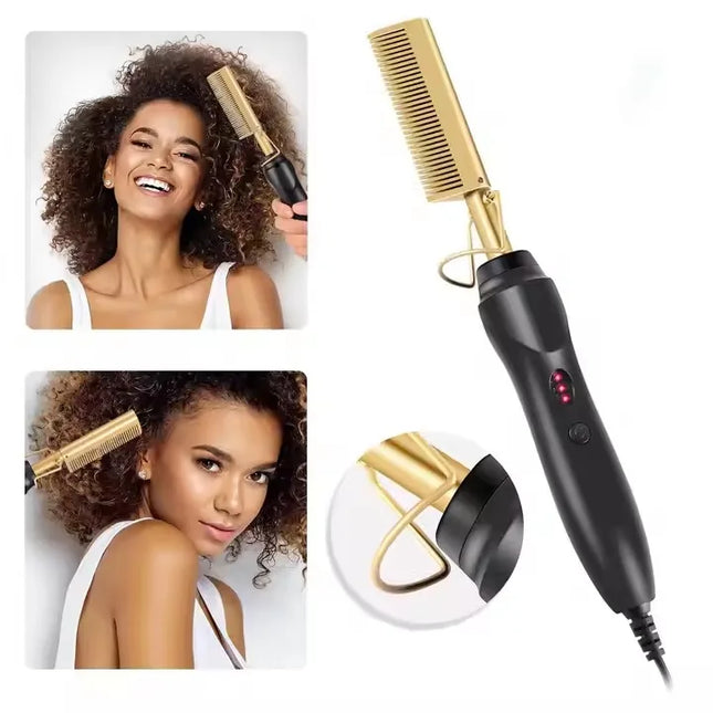 Portable Adjustable-Heat Electric Hot Comb