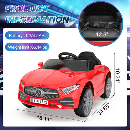 12V Kids' Ride-On Car with Remote Control