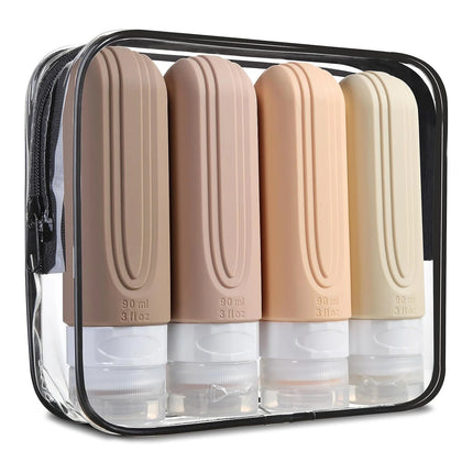 4-Piece 3 oz Silicone Travel Bottle Set