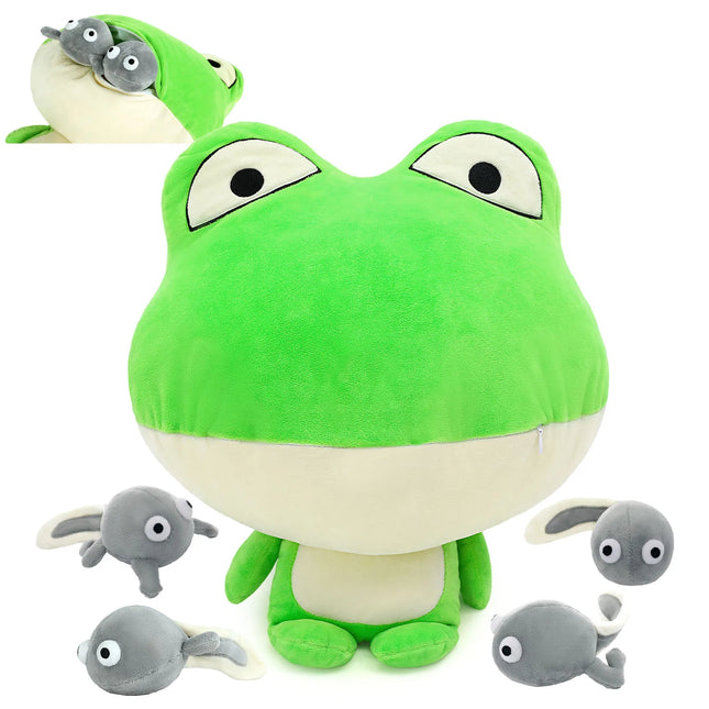 18-Inch Frog Plush with Four Baby Tadpoles