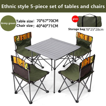 Foldable Aluminum Camping Table and Chair Set