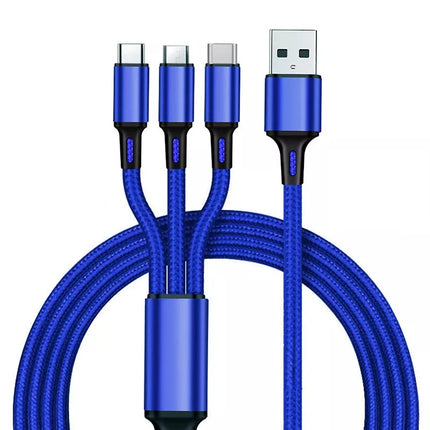 1.2 m 3-in-1 Nylon Braided Multi-Device Charging Cable