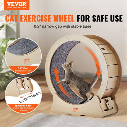 QuietStride Wooden Cat Exercise Wheel