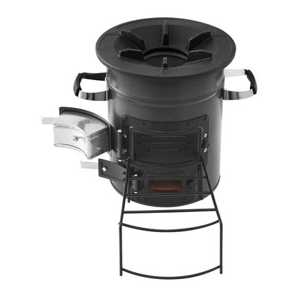 Foldable Double-Door Wood-Burning Rocket Stove