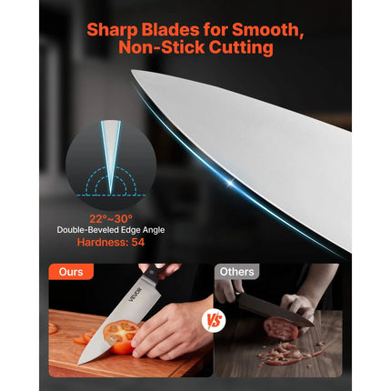 VEVOR 15-Piece Kitchen Knife Block Se