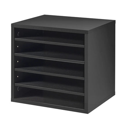 5-Compartment Adjustable Wooden Mail Sorter