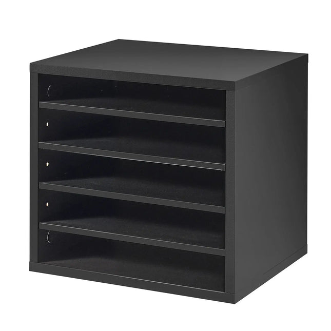 5-Compartment Adjustable Wooden Mail Sorter
