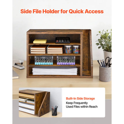 4-Compartment Wooden Mail and Literature Sorter