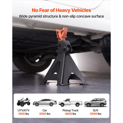 3-Ton Adjustable Steel Jack Stands