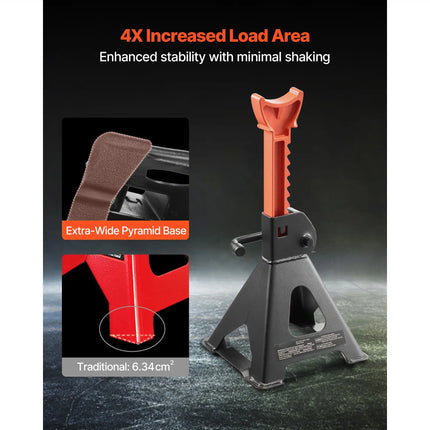 3-Ton Adjustable Steel Jack Stands