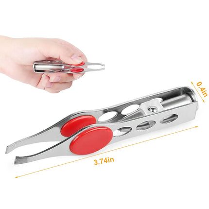 LED-Lighted Stainless Steel Eyebrow Tweezers