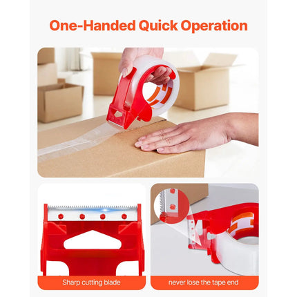 Clear Packing Tape with Dispenser — 12 Rolls