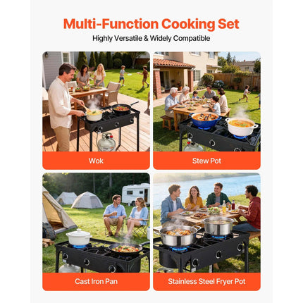 3-Burner Propane Camping Stove – 225,000 BTU