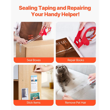 Clear Packing Tape with Dispenser — 12 Rolls