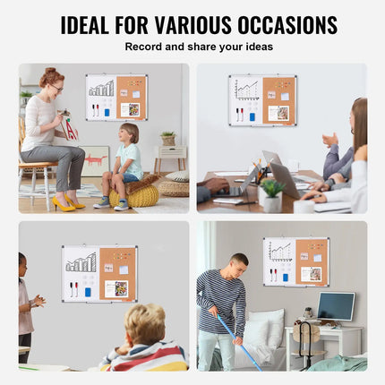 24 × 18-Inch Whiteboard and Cork Board Combo