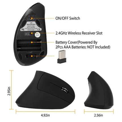 Wireless Vertical Ergonomic Mouse