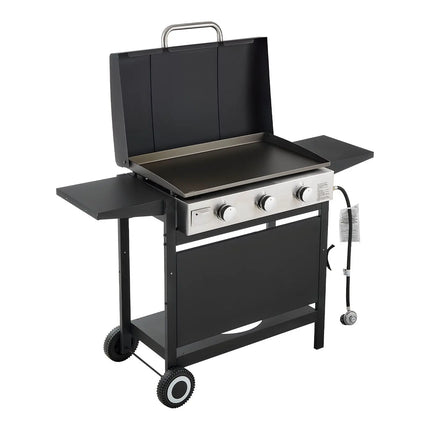 3-Burner Propane Griddle with Lid & Wheels