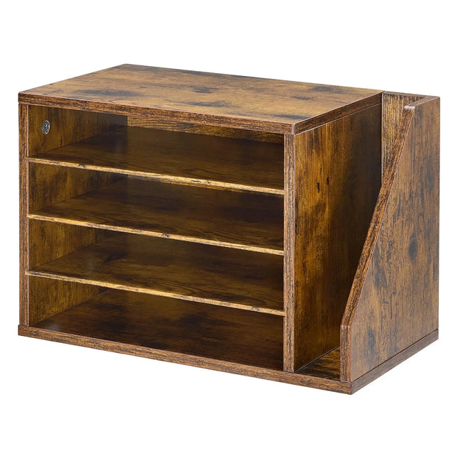 4-Compartment Wooden Mail and Literature Sorter