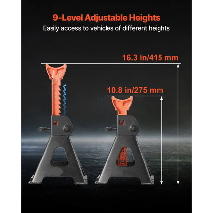 3-Ton Adjustable Steel Jack Stands
