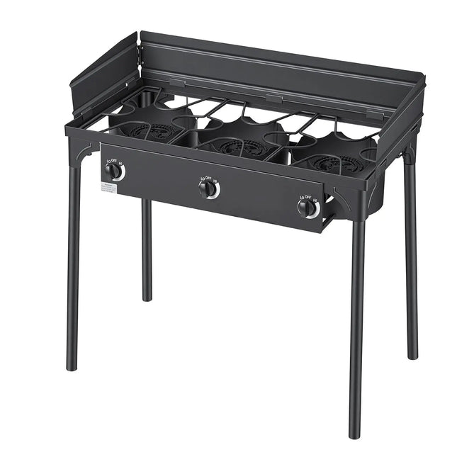 3-Burner Propane Camping Stove – 225,000 BTU