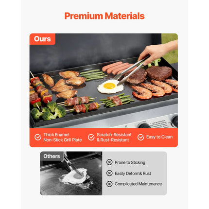 29-Inch 4-Burner Propane Griddle with Lid & Wheels