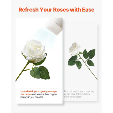 Artificial White Rose Bouquet — 60-Piece Set
