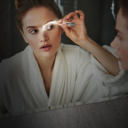 LED-Lighted Stainless Steel Eyebrow Tweezers