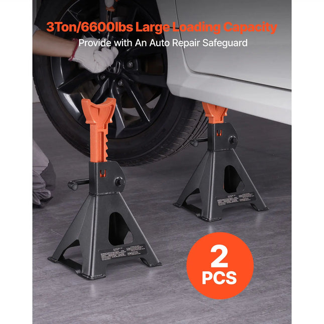 3-Ton Adjustable Steel Jack Stands