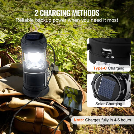 Solar USB-Rechargeable Collapsible Lanterns — 4-Pack