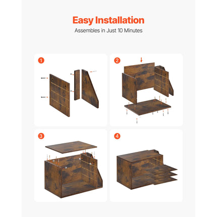 4-Compartment Wooden Mail and Literature Sorter