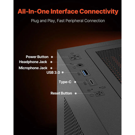 Mid-Tower ATX Gaming PC Case with Six ARGB Fans