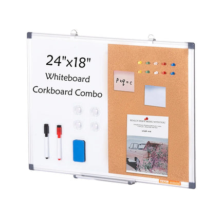 24 × 18-Inch Whiteboard and Cork Board Combo