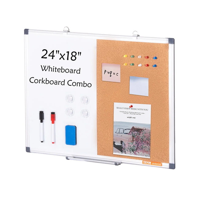 24 × 18-Inch Whiteboard and Cork Board Combo