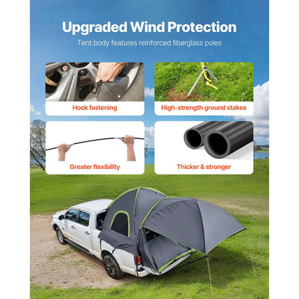 2–3 Person Truck Bed Tent for 5.0–5.2 ft Pickups